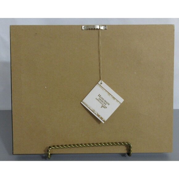 Victorian Christmas VTG Postcard Framed Wall Decor 8.5"x10.5" Santa Claus Tinsel - Picture 3 of 6